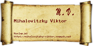 Mihalovitzky Viktor névjegykártya