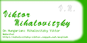 viktor mihalovitzky business card